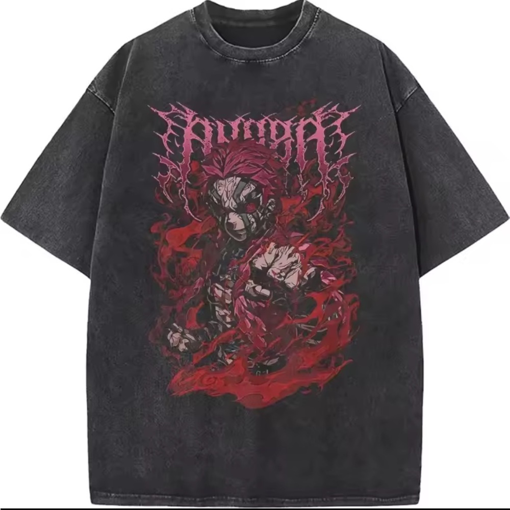 Dark Graphic Tee with Red Design